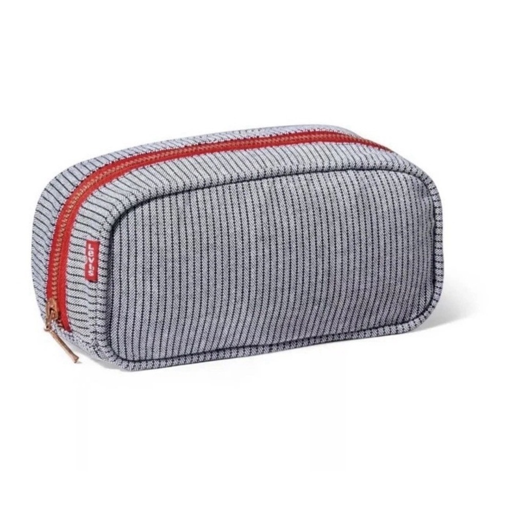 H0102-Levi's x Target Zip Pouch Black White Striped Cotton Zipper NEW With Tags